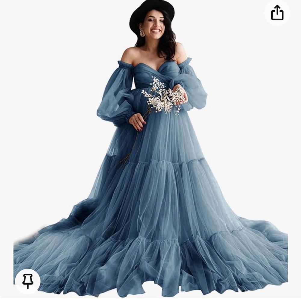 Blue maternity gown